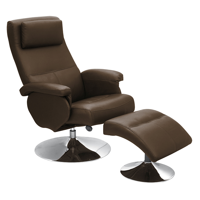 Denton Pu Recliner With Stool